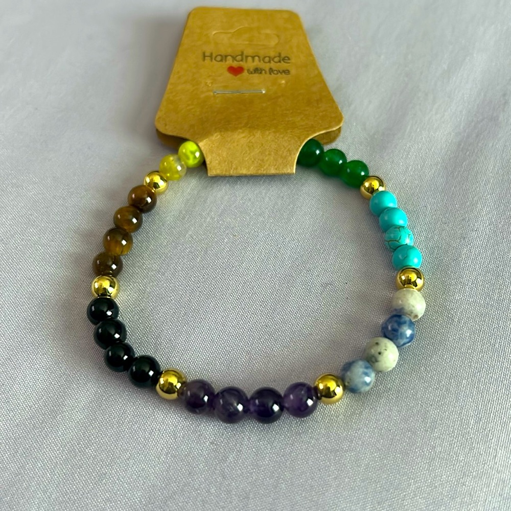 7 Chakra Healing Gemstone Beaded Bracelet
